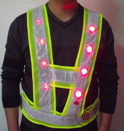 LED反光衣 带灯反光背心 施工安全服