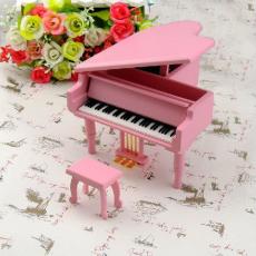 厂家供应金属脚踏粉红色钢琴音乐盒八音盒