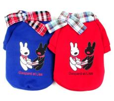 厂家直销宠物衣服/宠物lisa兔情侣围巾衫