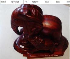 北川鸡翅木雕刻母子大象最优惠