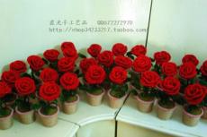 创意情人节母亲礼物小盆景红色玫瑰花