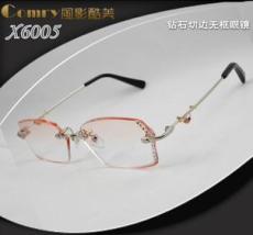 X6005款韩国钻石切边近视无框眼镜架