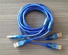 USB对拷线 2A公对公数据线 透明蓝数据线